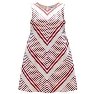 Liz Claiborne Red & White Striped A-Line Sleeveless Dress 1X  Linen Blend